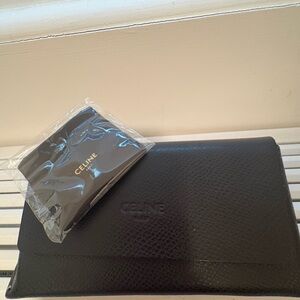 Celine Sunglasses, 50mm. Celine Black Textured Leather Clutch.